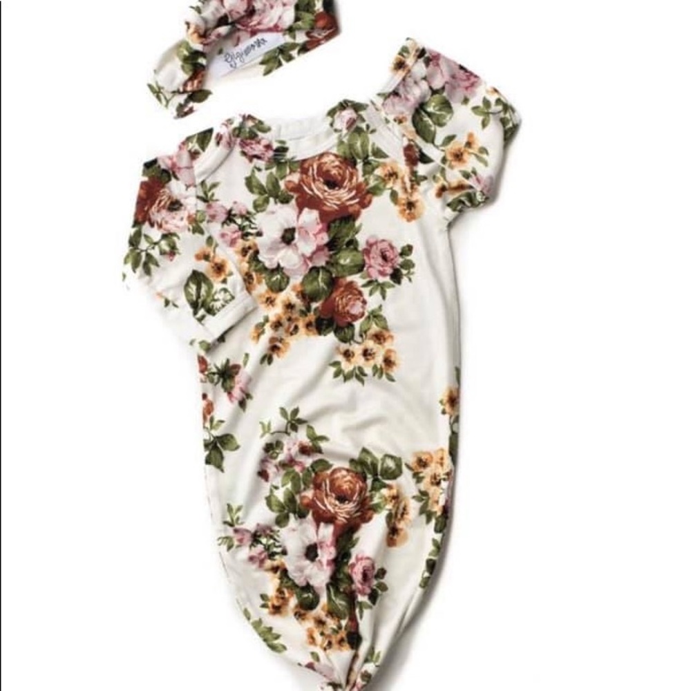 Floral Gown and Headband Set